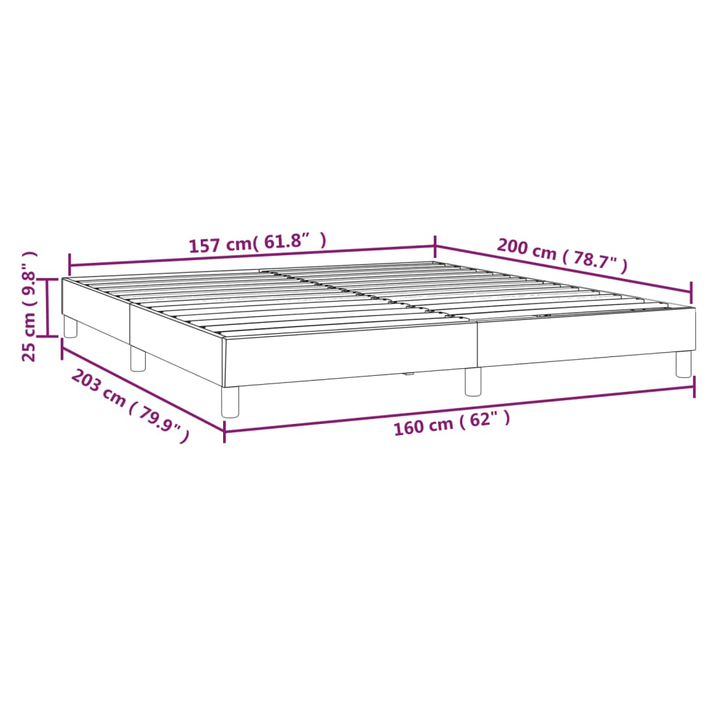 vidaXL Bedframe zonder matras stof crèmekleurig 160x200 cm