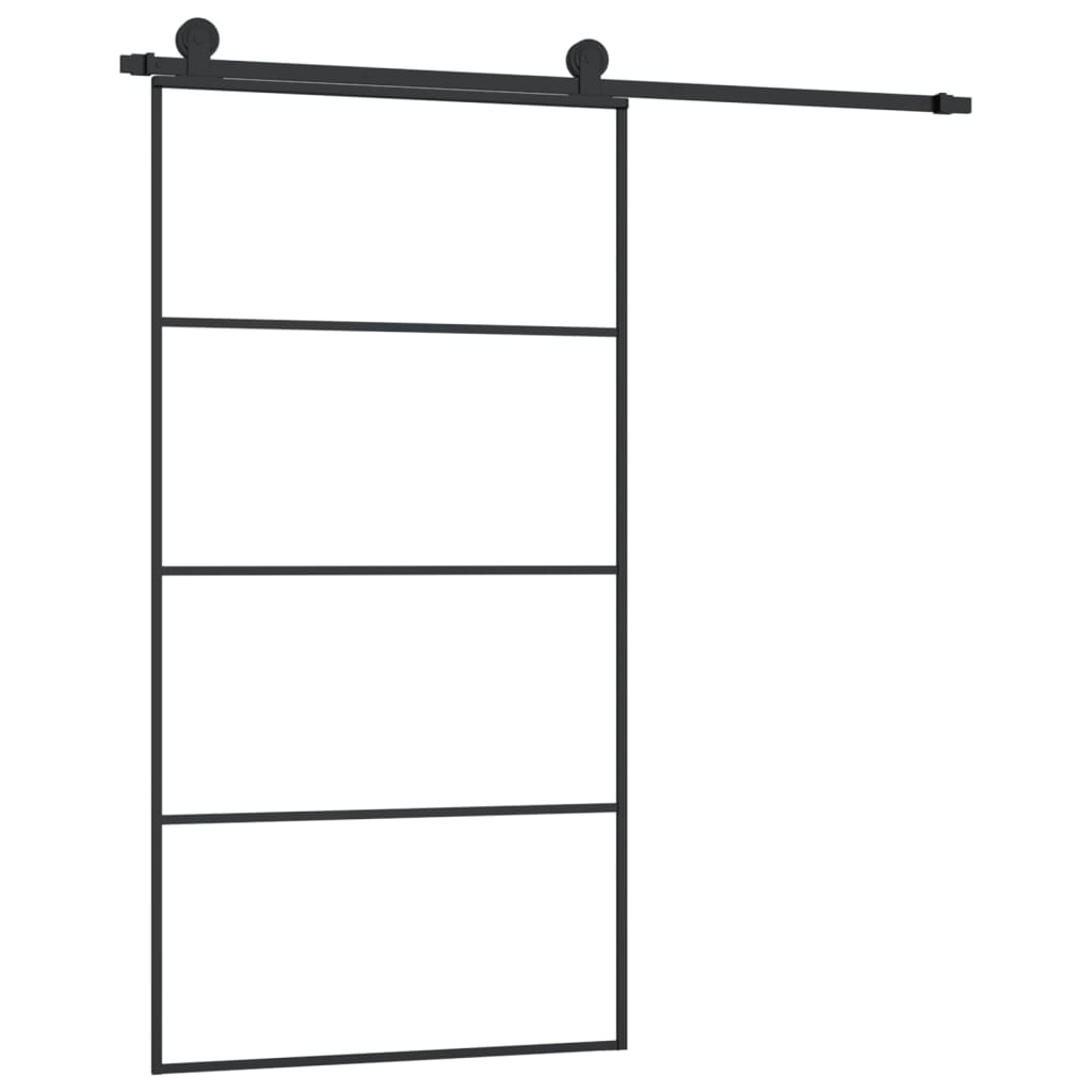 vidaXL Schuifdeur met beslag 102,5x205 cm ESG-glas en aluminium