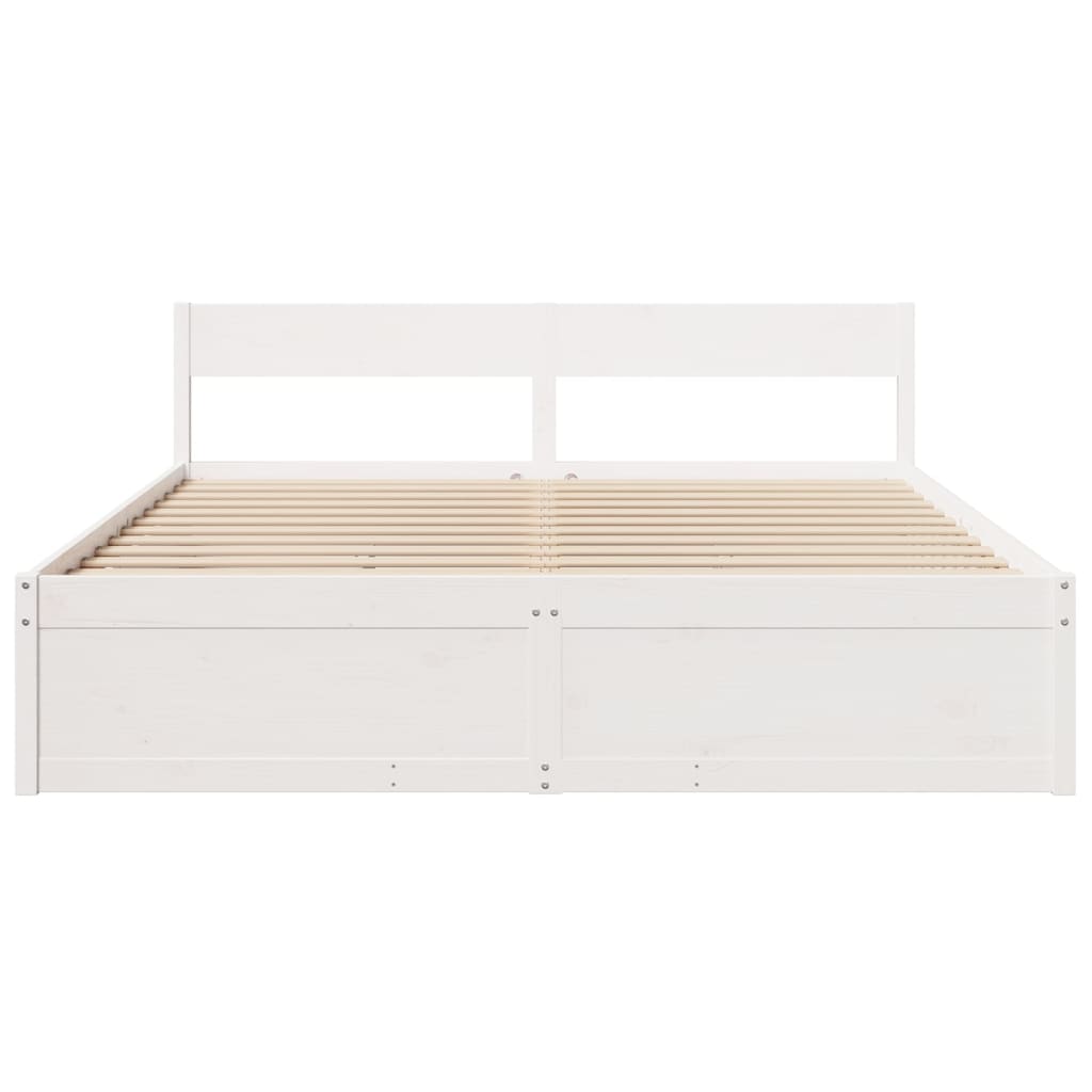 vidaXL Bedframe zonder matras massief grenenhout wit 180x200 cm