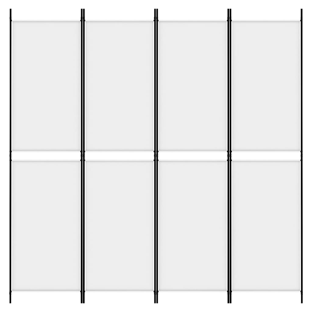 vidaXL Kamerscherm met 4 panelen 200x200 cm stof wit