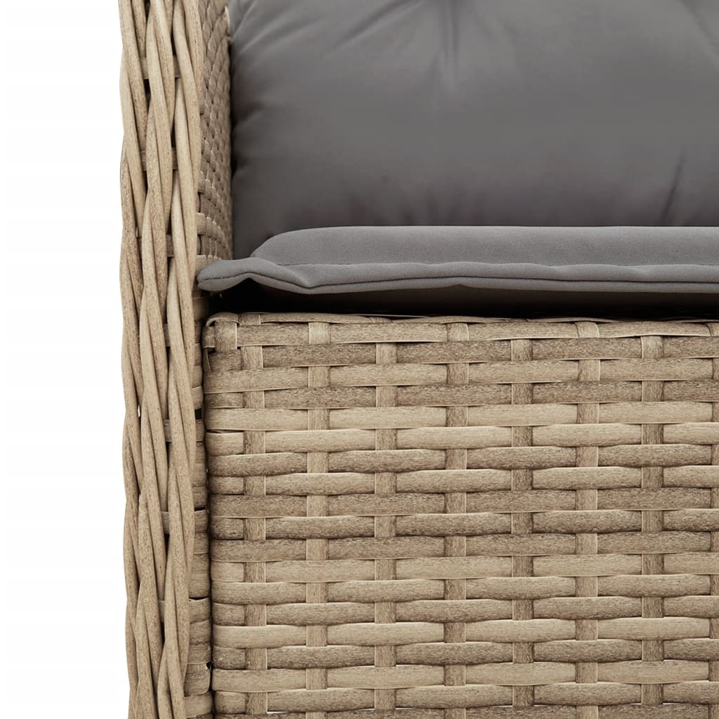 vidaXL 9-delige Tuinset met kussens poly rattan beige