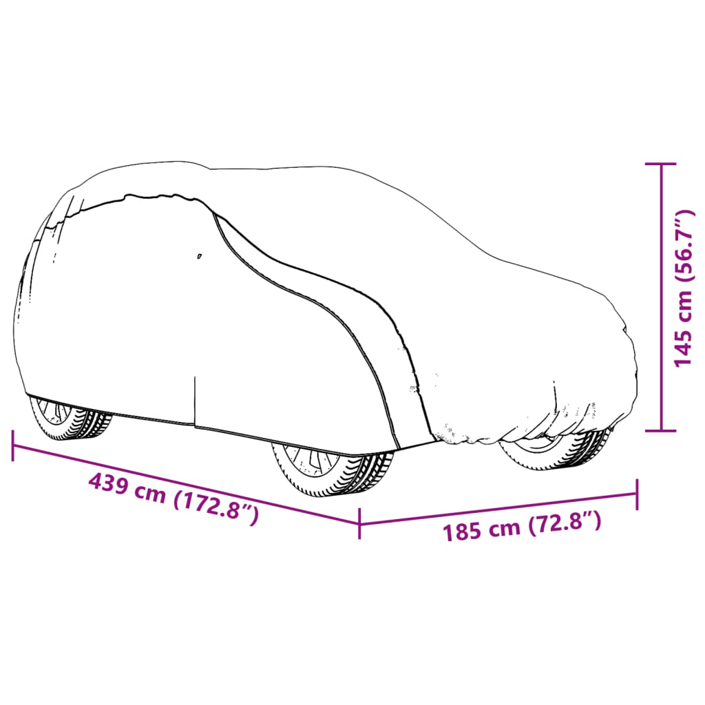 vidaXL Autohoes voor SUV met gespriemen M volledig zilverkleurig