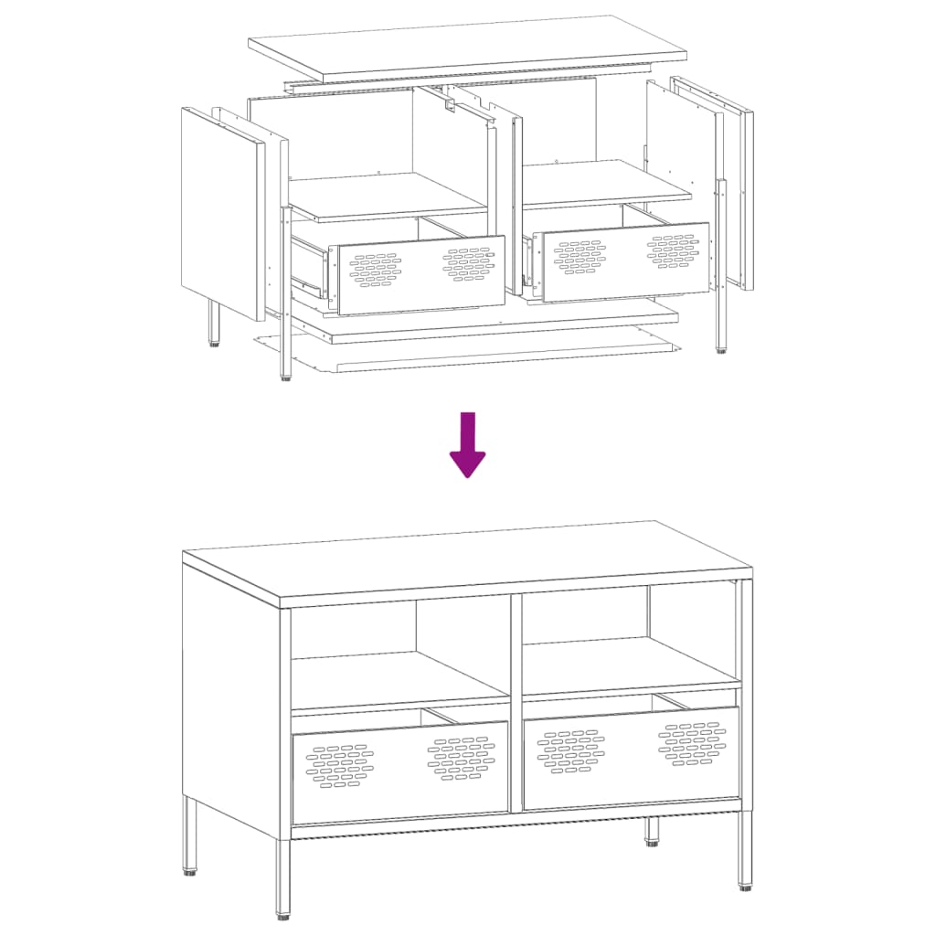 vidaXL Tv-meubel 68x39x43,5 cm koudgewalst staal antracietkleurig