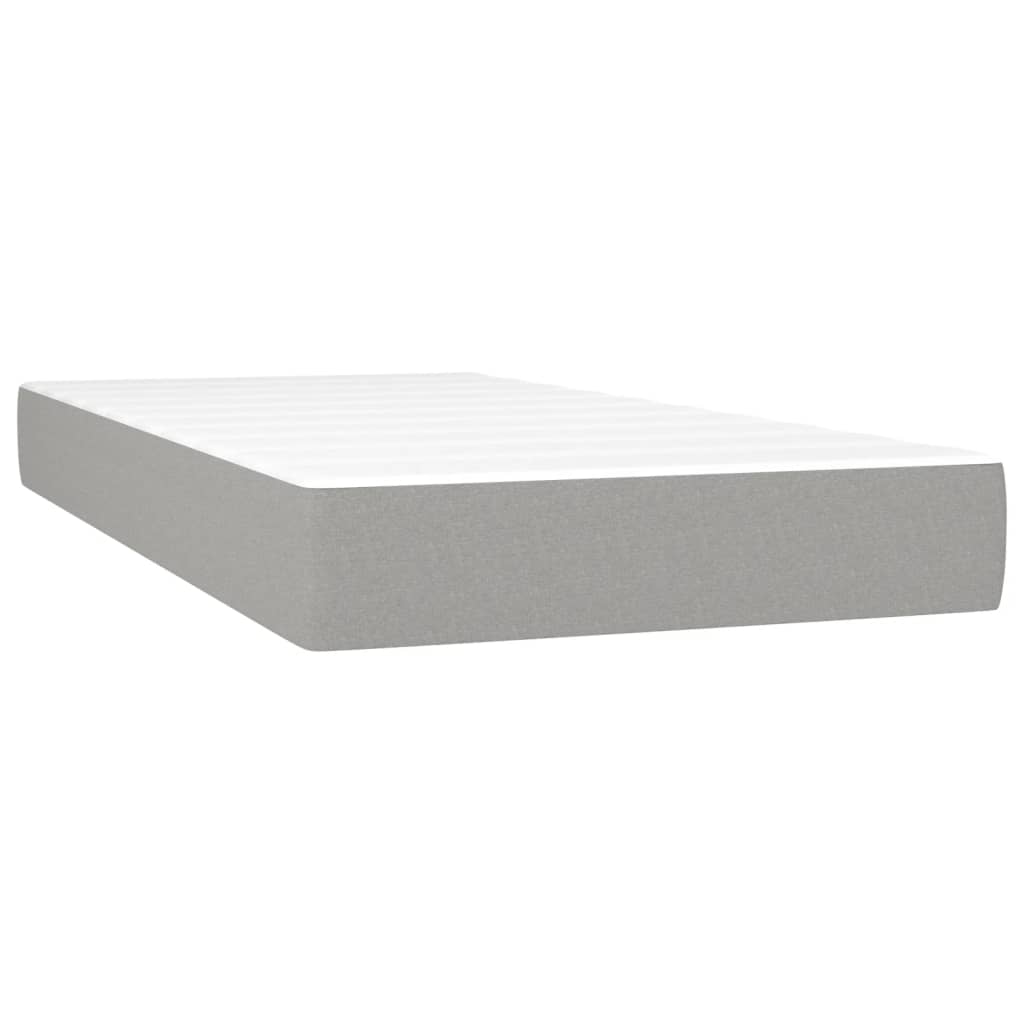 vidaXL Boxspring met matras en LED stof lichtgrijs 100x200 cm