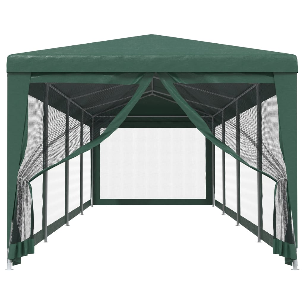 vidaXL Partytent met 10 mesh zijwanden 3x12 m HDPE groen