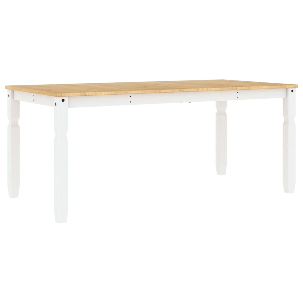 vidaXL Eettafel Corona 180x90x75 cm massief grenenhout wit