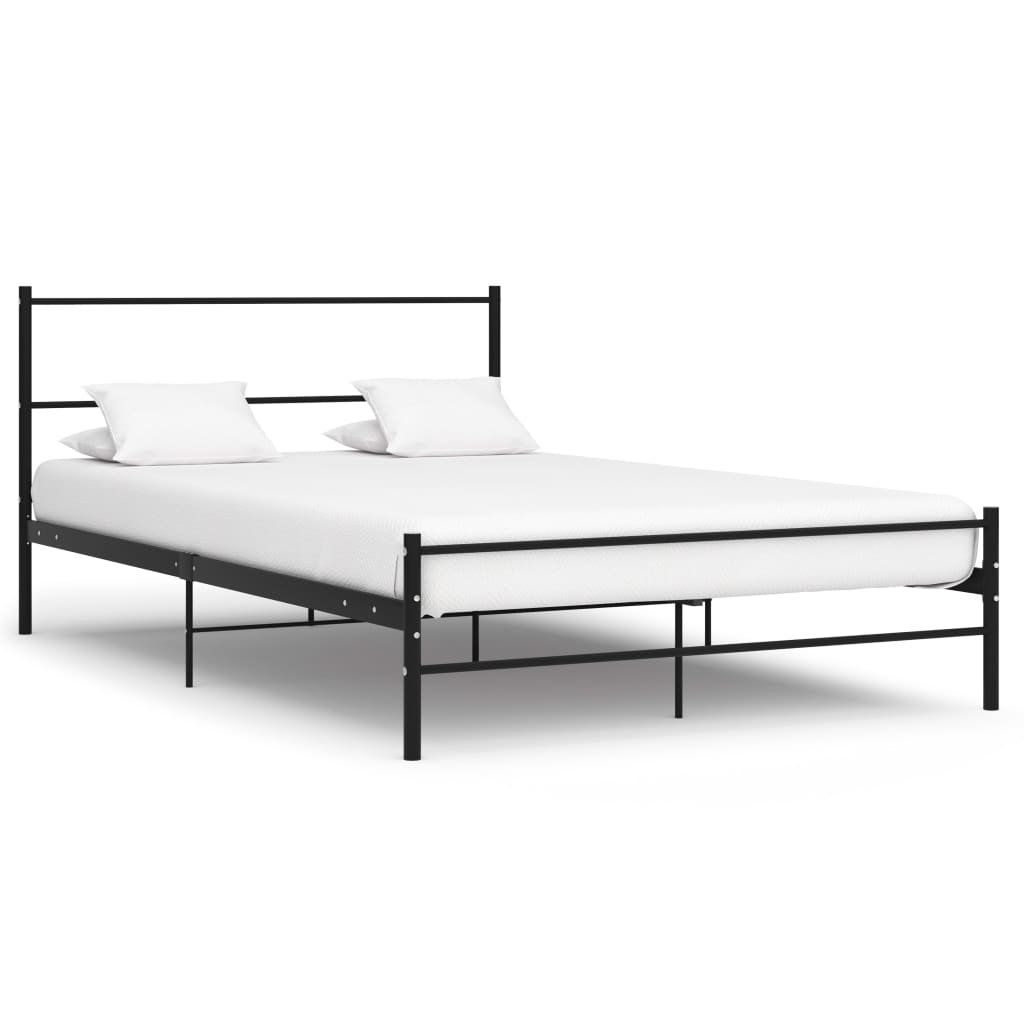 vidaXL Bedframe metaal zwart 140x200 cm