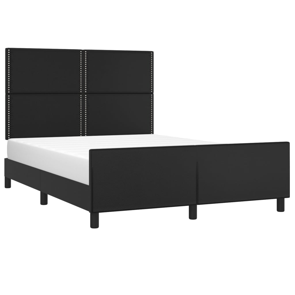 vidaXL Bedframe met hoofdbord kunstleer zwart 140x200 cm