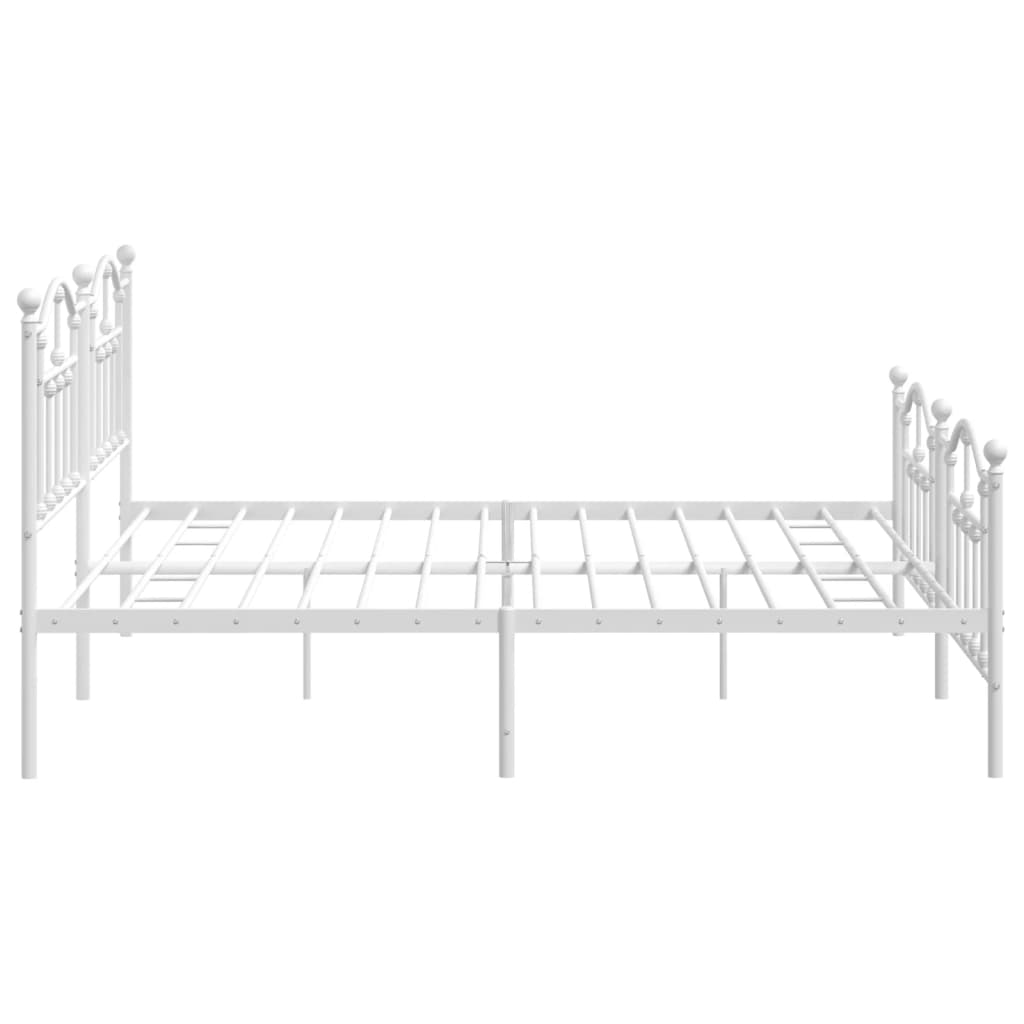 vidaXL Bedframe met hoofd- en voeteneinde metaal wit 200x200 cm