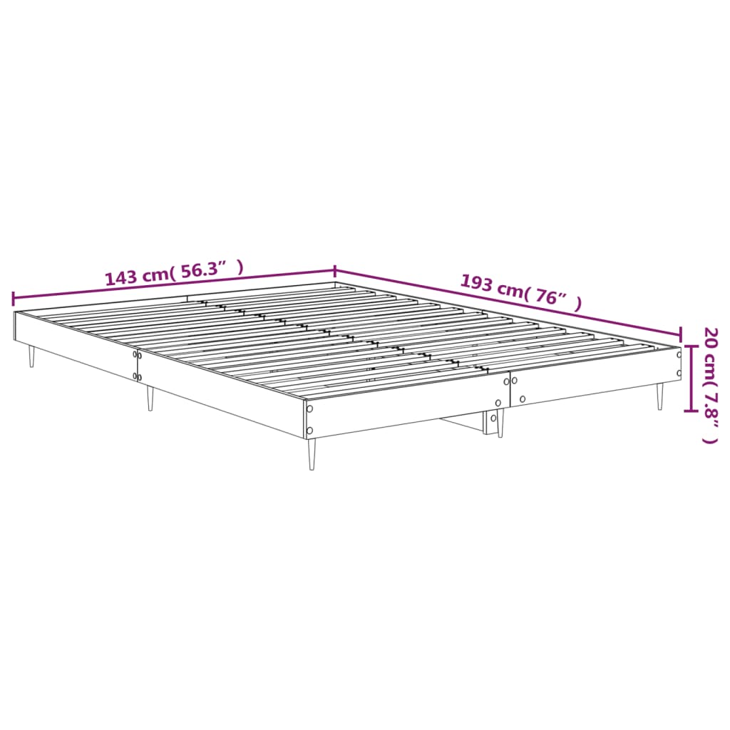 vidaXL Bedframe LED massief hout zwart 140x190 cm