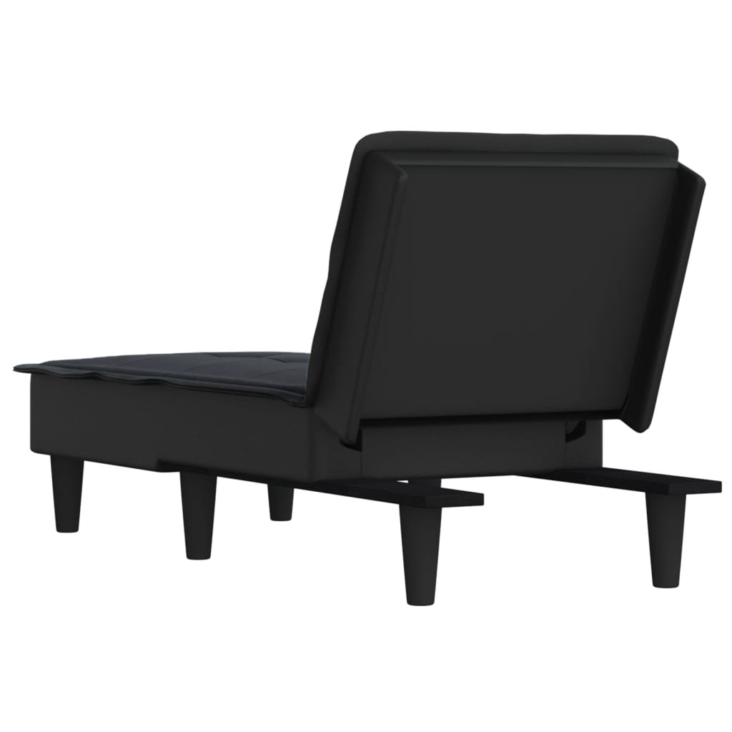 vidaXL Chaise longue stof zwart