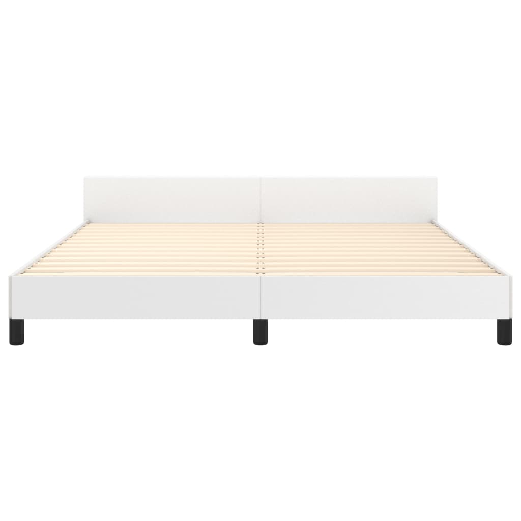 vidaXL Bedframe met hoofdbord kunstleer wit 180x200 cm