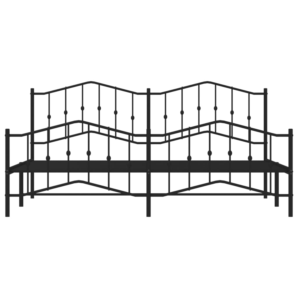 vidaXL Bedframe met hoofd- en voeteneinde metaal zwart 193x203 cm