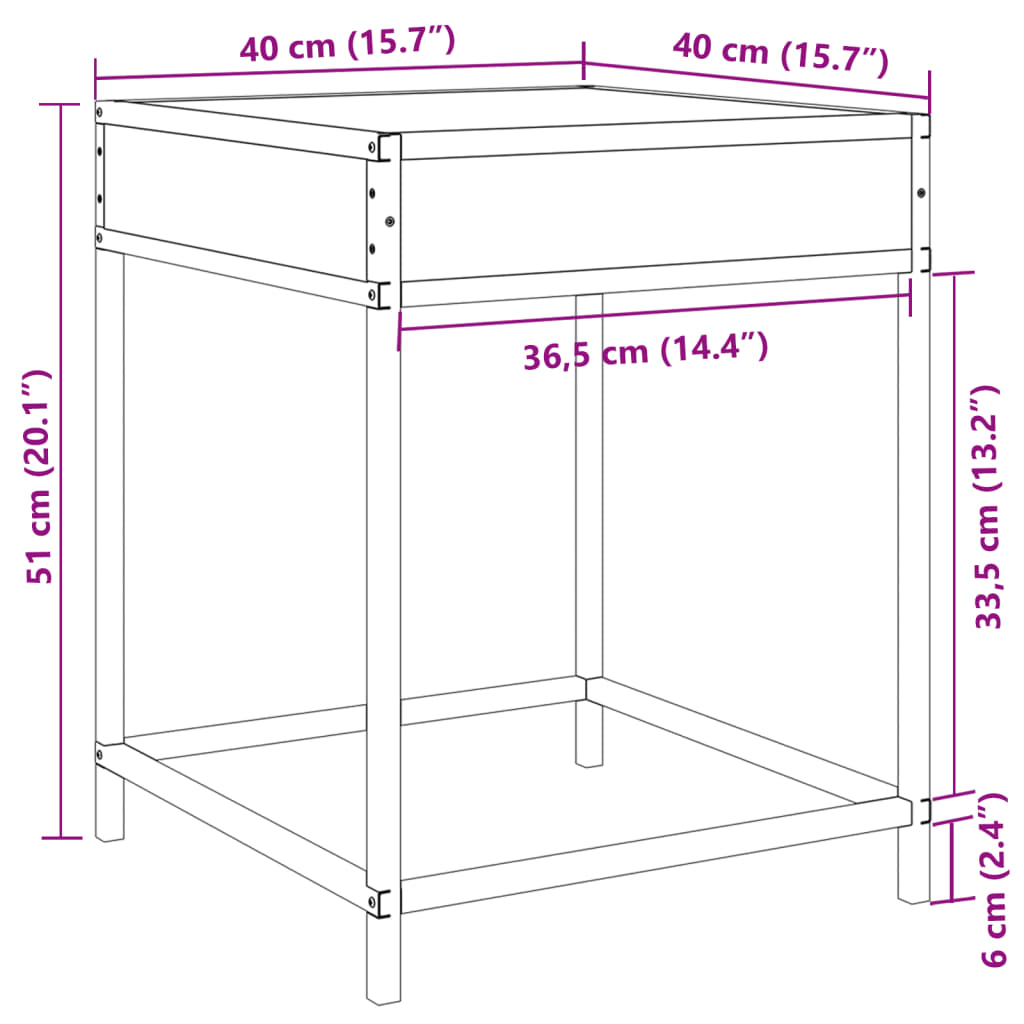 vidaXL Salontafel met Infinity LED 40x40x51 cm zwart