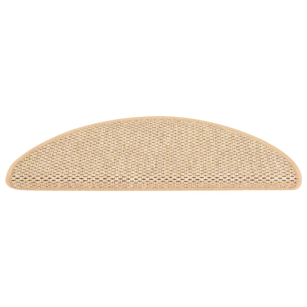 vidaXL Trapmatten zelfklevend 15 st sisal-look 65x21x4 cm lichtbeige