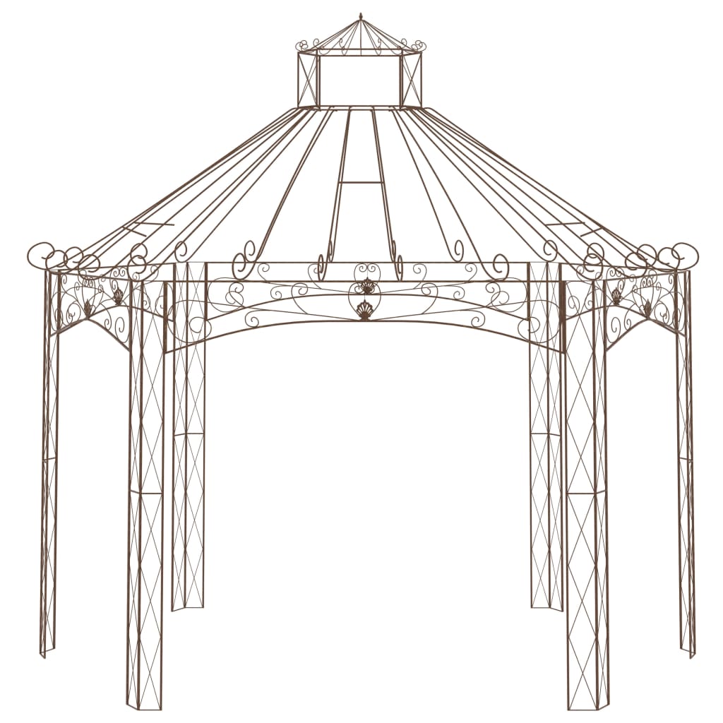 vidaXL Tuinpaviljoen 400x258x378 cm ijzer antiekbruin