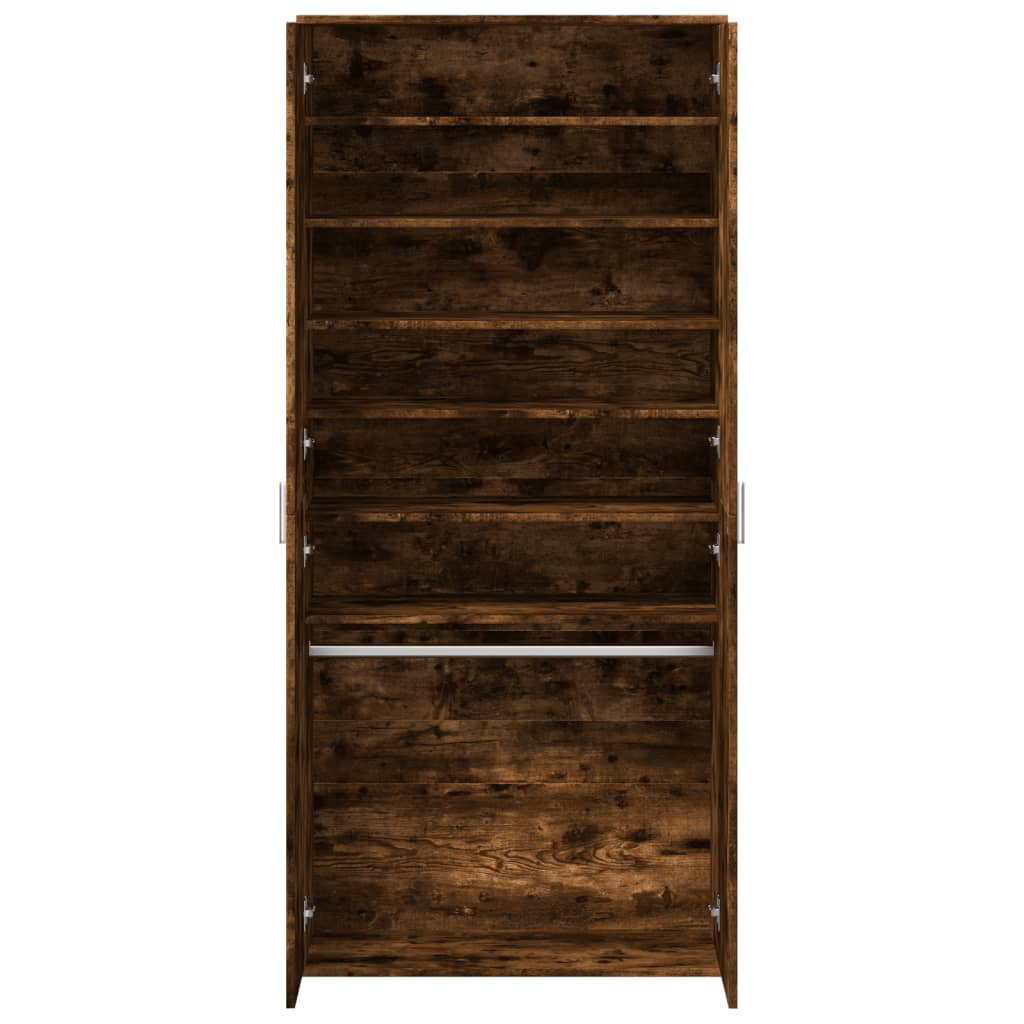 vidaXL Schoenenkast 80x39x178 cm bewerkt hout gerookt eikenkleurig