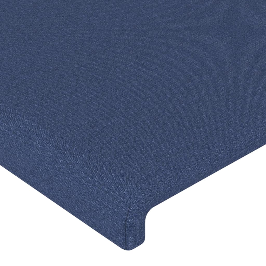 vidaXL Hoofdbord met randen 163x23x118/128 cm stof blauw