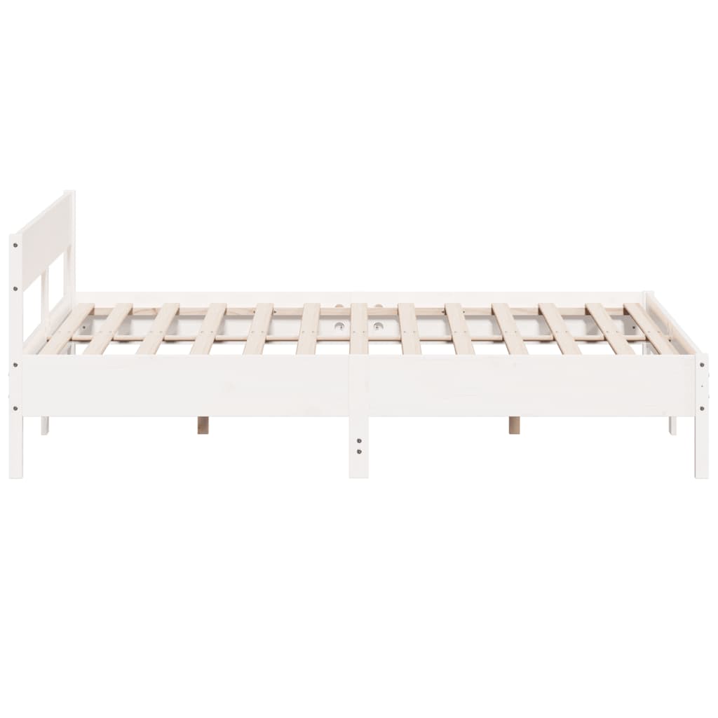 vidaXL Bedframe zonder matras massief grenenhout wit 180x200 cm