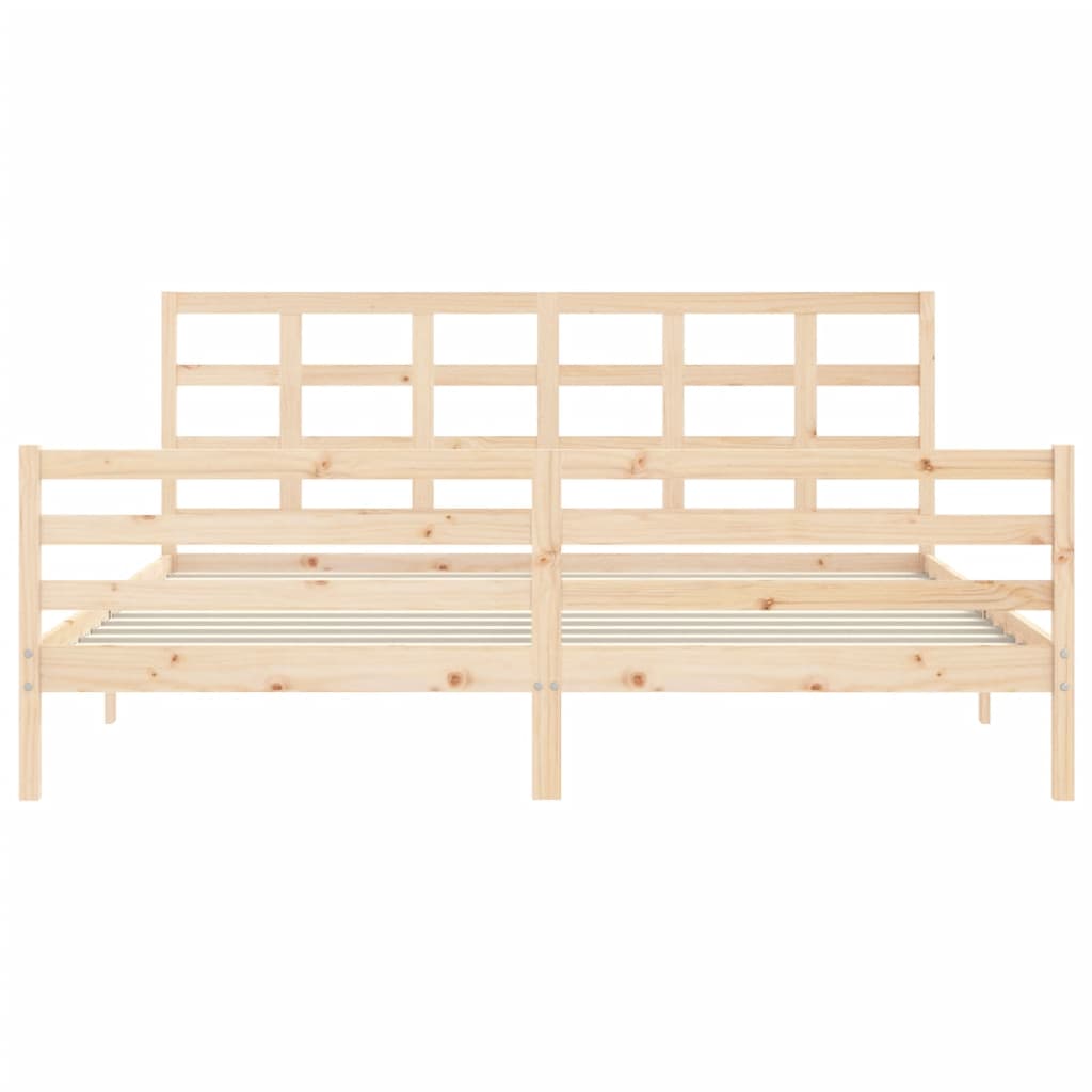 vidaXL Bedframe met hoofdbord massief hout