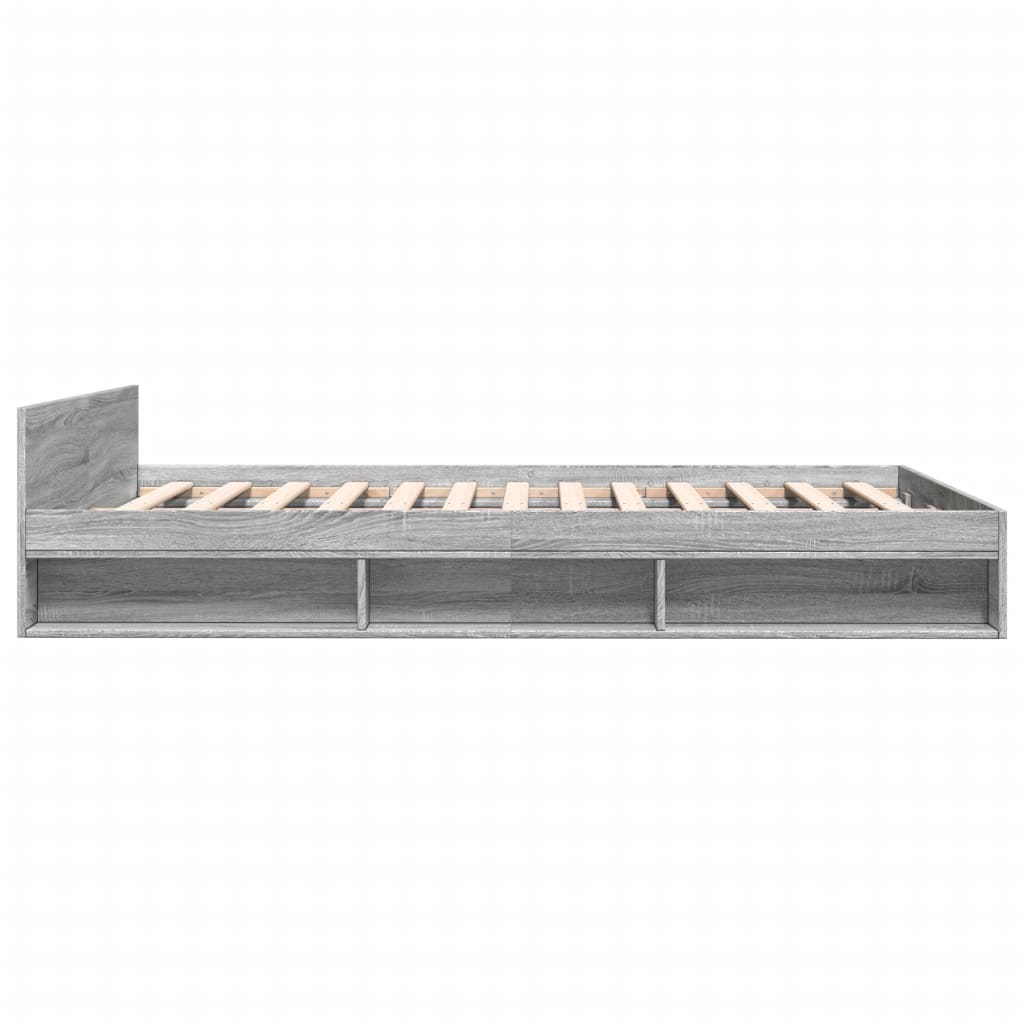 vidaXL Bedframe met lades bewerkt hout grijs sonoma eiken 160x200 cm