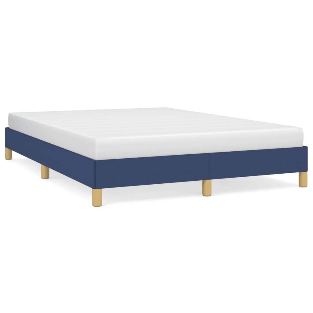 vidaXL Bedframe zonder matras stof blauw 140x190 cm