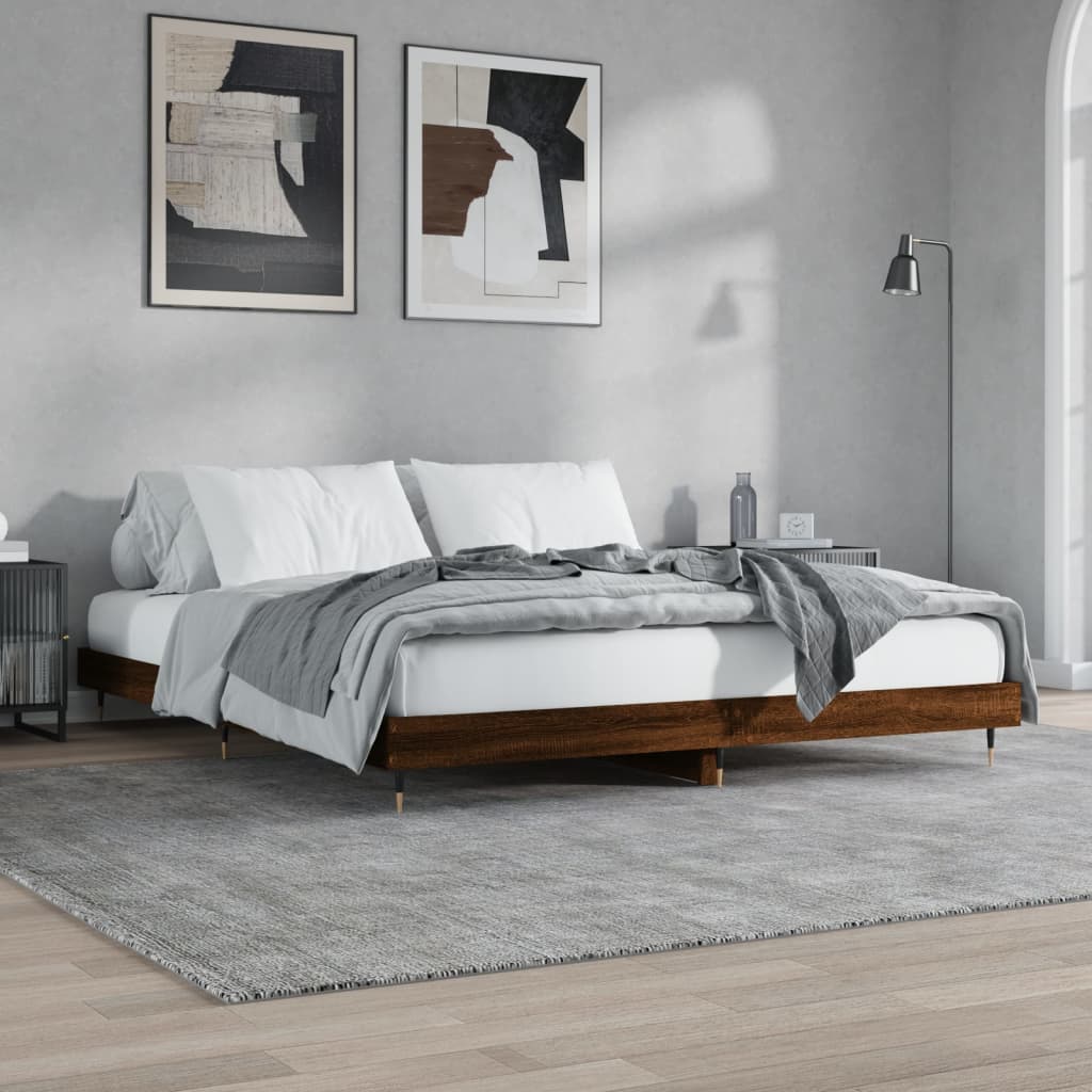 vidaXL Bedframe zonder matras bewerkt hout bruin eikenkleur 120x200 cm