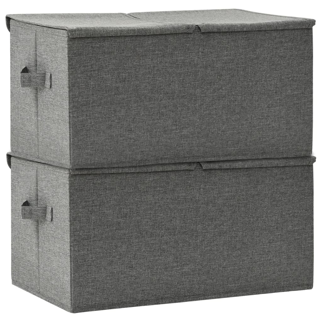 vidaXL Opbergboxen 2 st 50x30x25 cm stof antracietkleurig