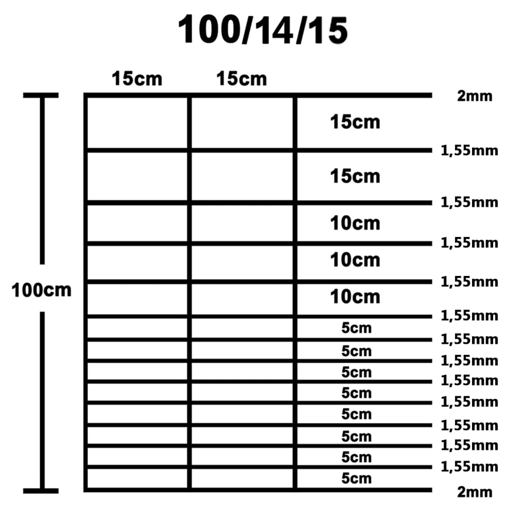 vidaXL Hek 50x1 m gegalvaniseerd staal zilverkleurig