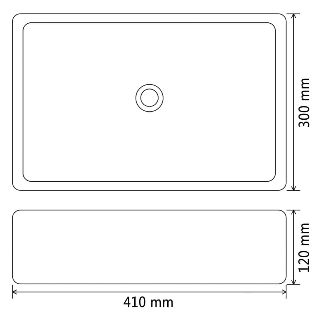 vidaXL Wastafel 41x30x12 cm keramiek zilverkleurig