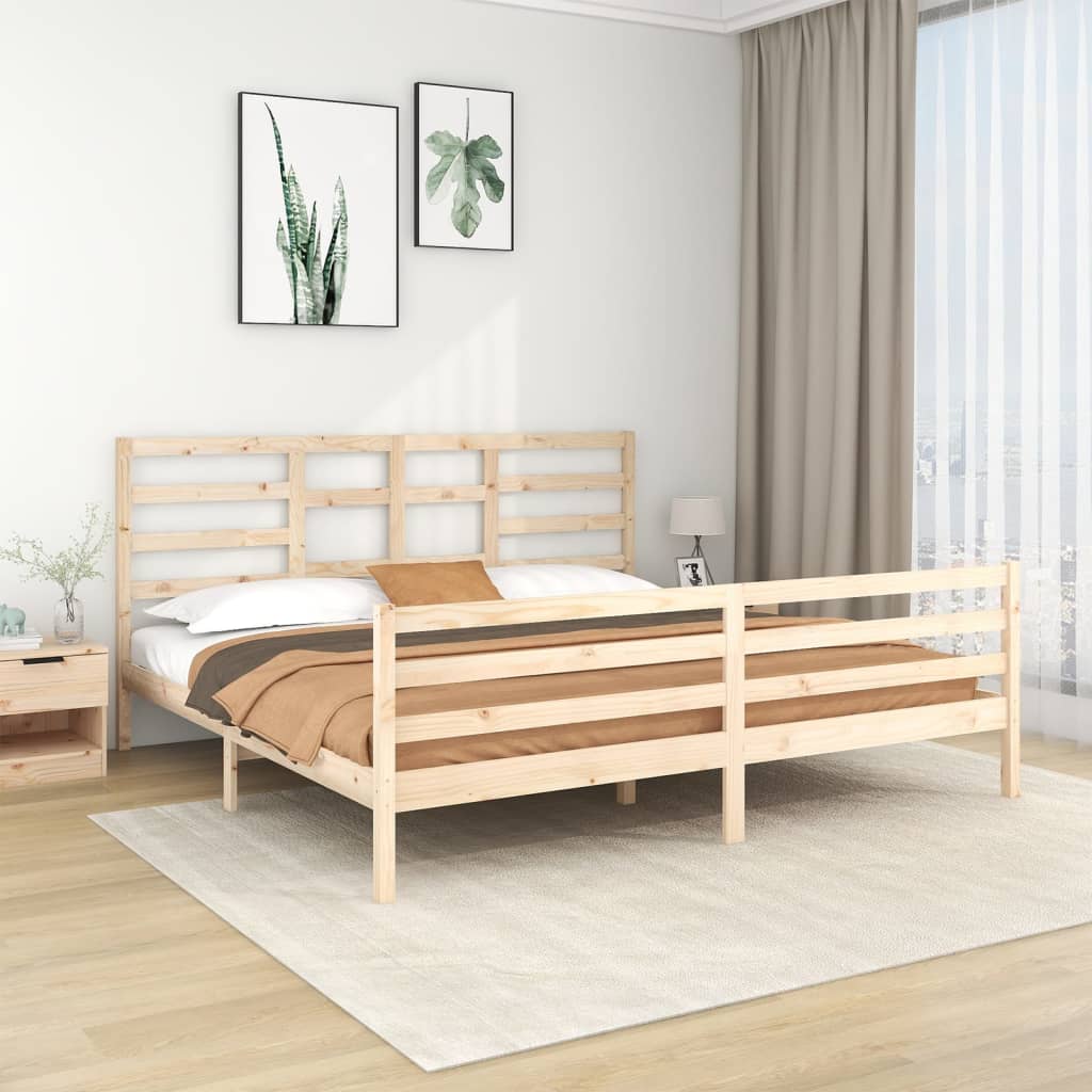 vidaXL Bedframe zonder matras massief hout 200x200 cm