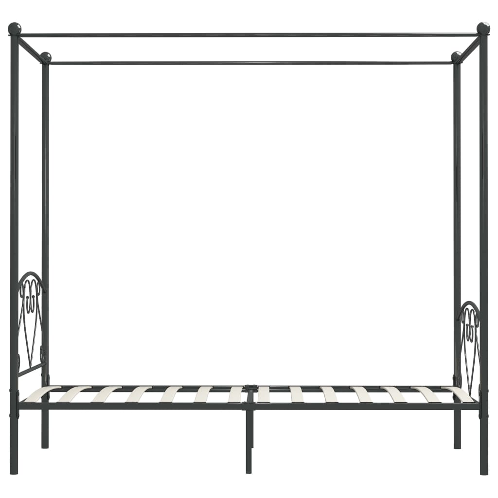 vidaXL Hemelbedframe metaal grijs 100x200 cm