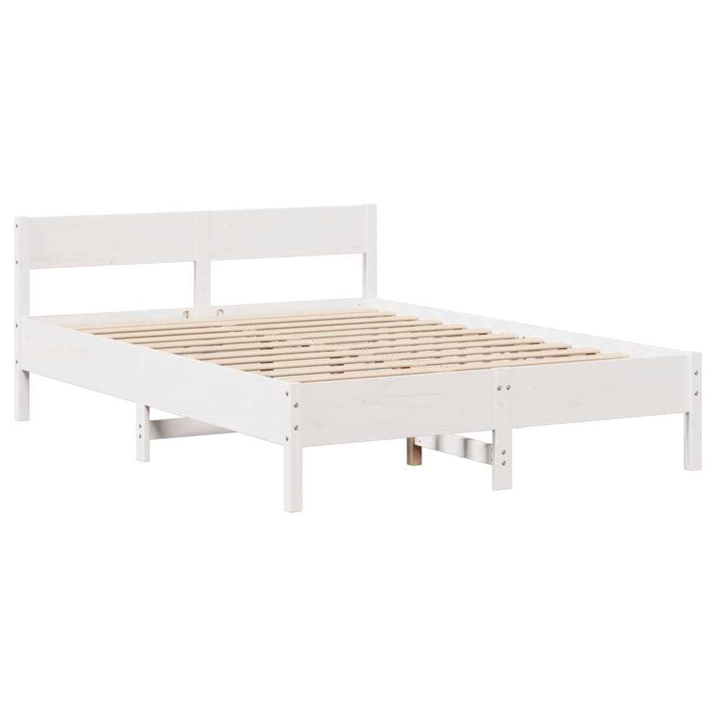 vidaXL Bedframe zonder matras massief grenenhout wit 120x200 cm