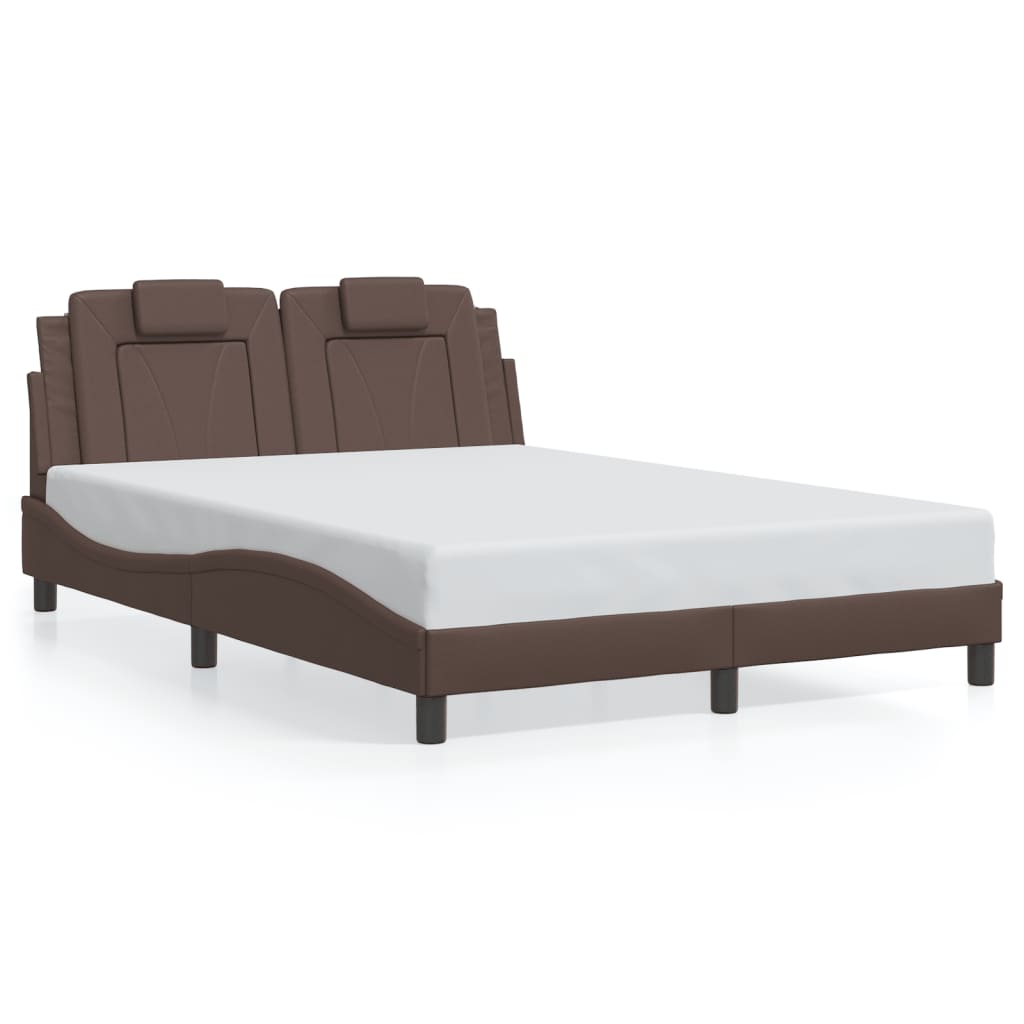 vidaXL Bedframe met hoofdbord kunstleer bruin 120x200 cm