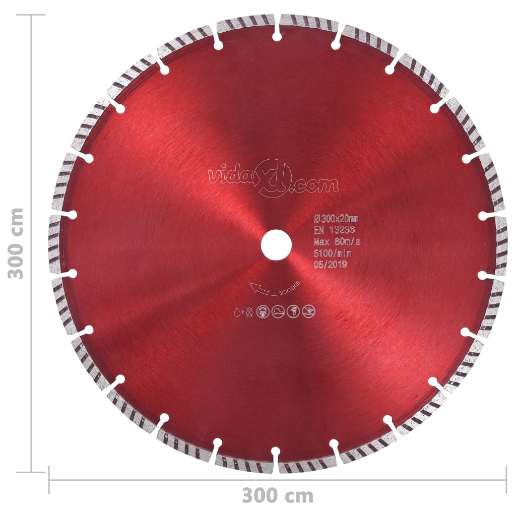 vidaXL Diamantzaagblad met turbo 300 mm staal