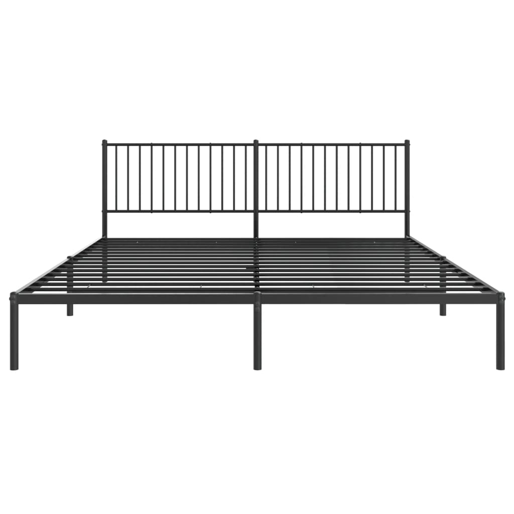 vidaXL Bedframe met hoofdbord metaal zwart 193x203 cm