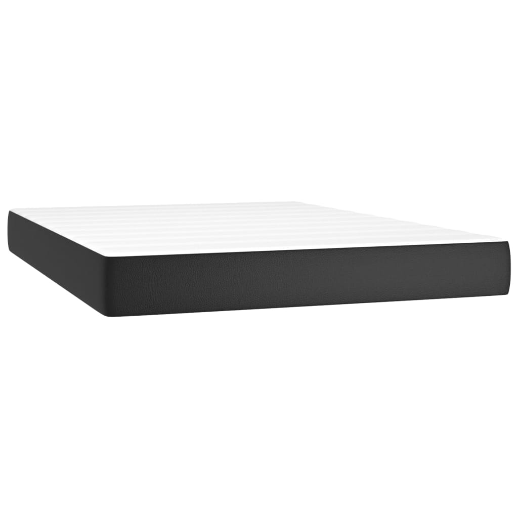 vidaXL Boxspring met matras en LED kunstleer zwart 140x190 cm