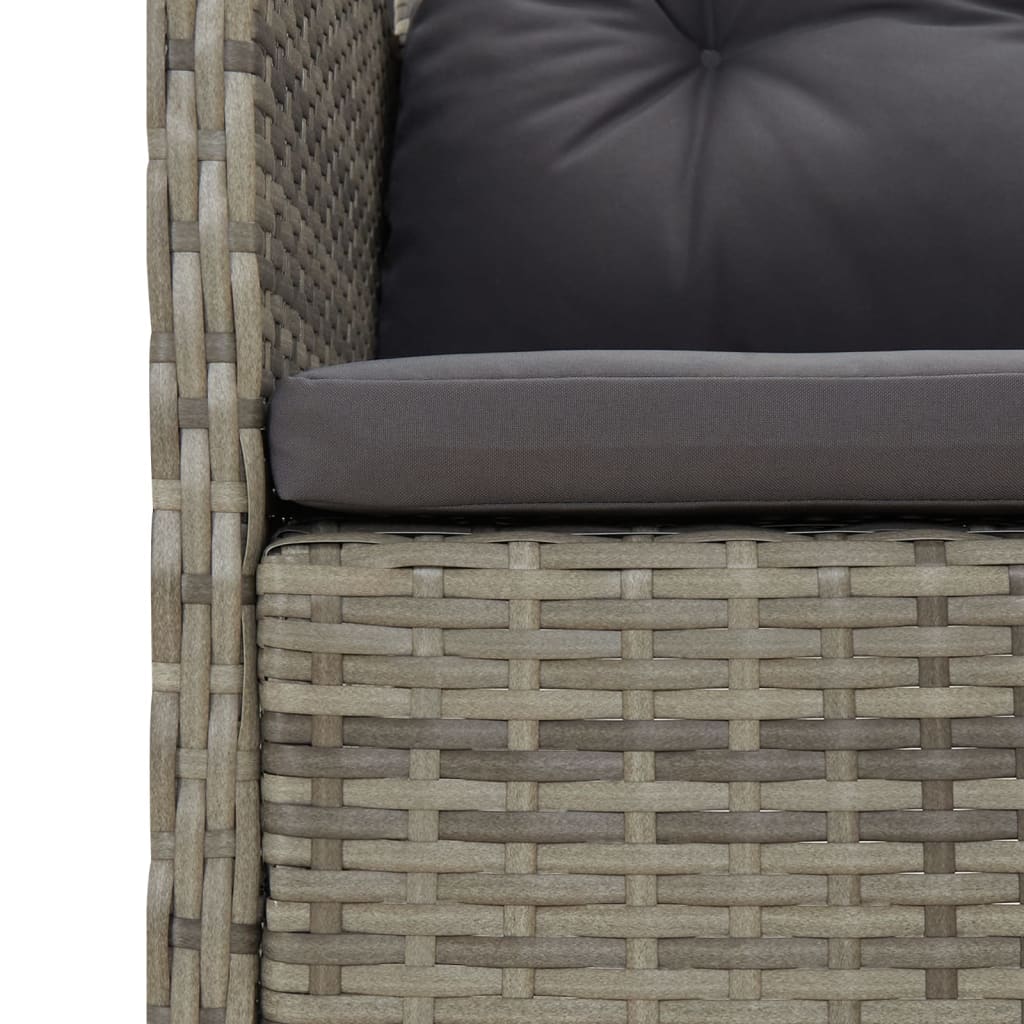 vidaXL 5-delige Loungeset met kussens poly rattan grijs