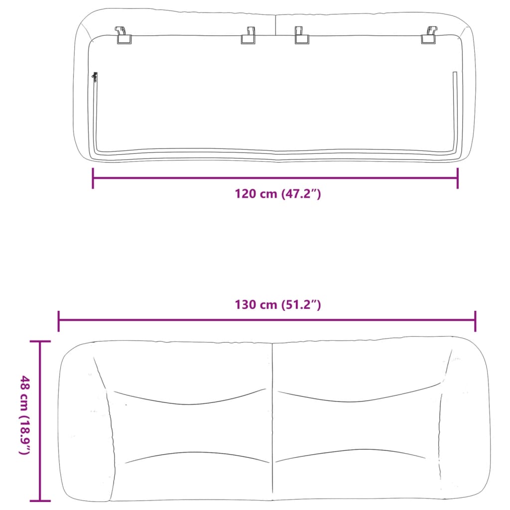 vidaXL Hoofdbordkussen 120 cm kunstleer bruin