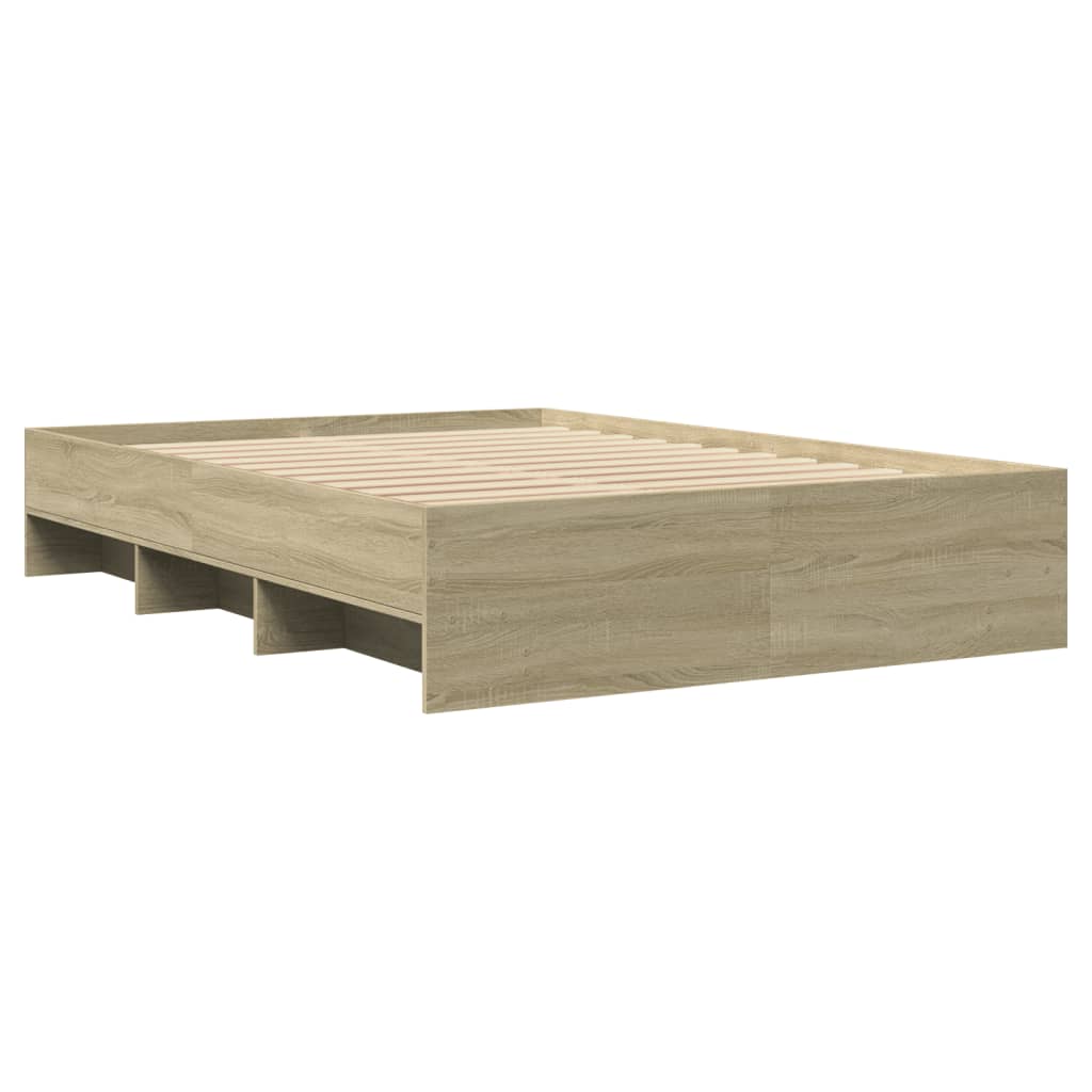 vidaXL Bedframe zonder matras hout sonoma eikenkleurig 140x200 cm