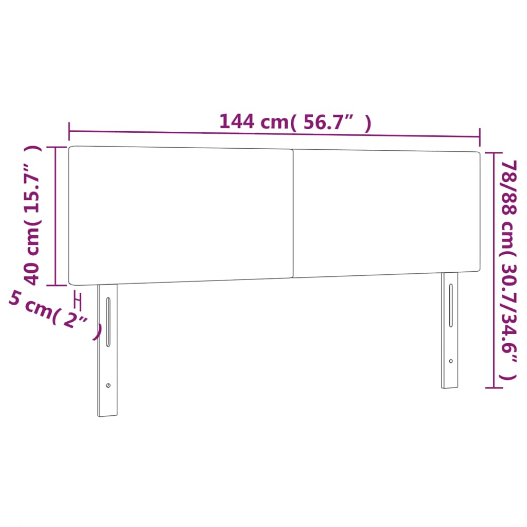 vidaXL Hoofdbordem 2 st 72x5x78/88 cm kunstleer zwart