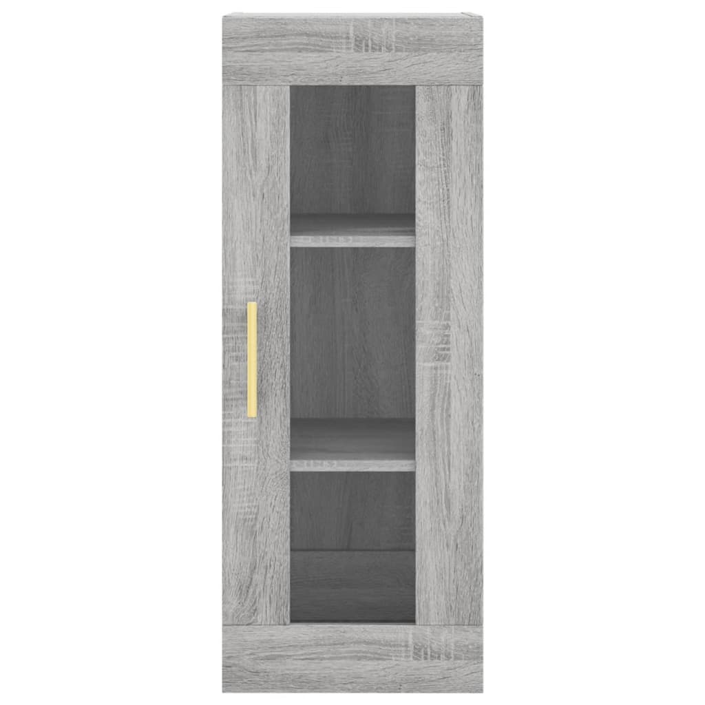 vidaXL Hoge kast 34,5x34x180 cm bewerkt hout grijs sonoma eikenkleurig