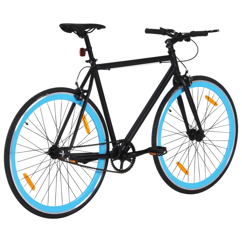 vidaXL Fiets met vaste versnelling 700 c 59 cm zwart en blauw