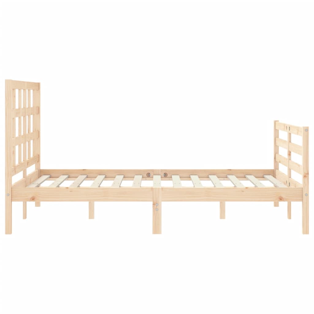 vidaXL Bedframe met hoofdbord massief hout 120x200 cm