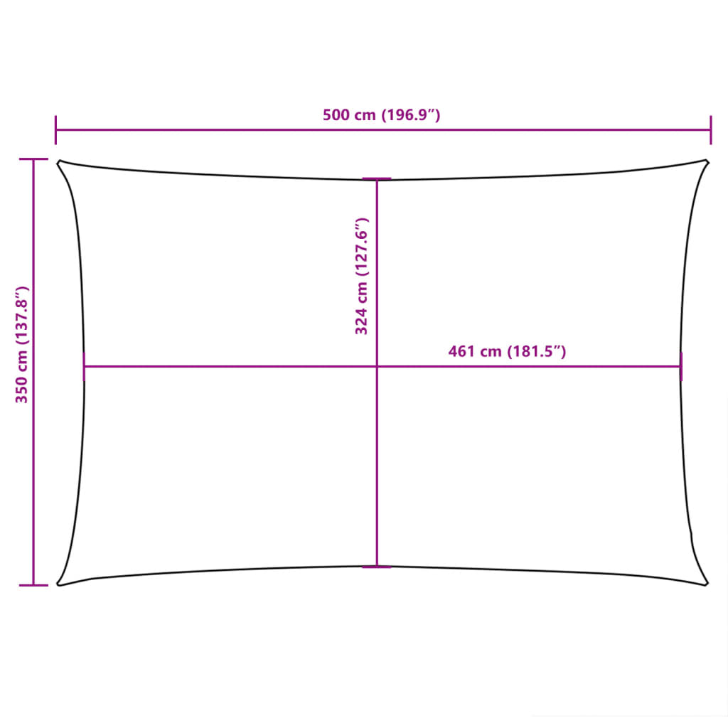 vidaXL Zonnescherm rechthoekig 3,5x5 m oxford stof zwart