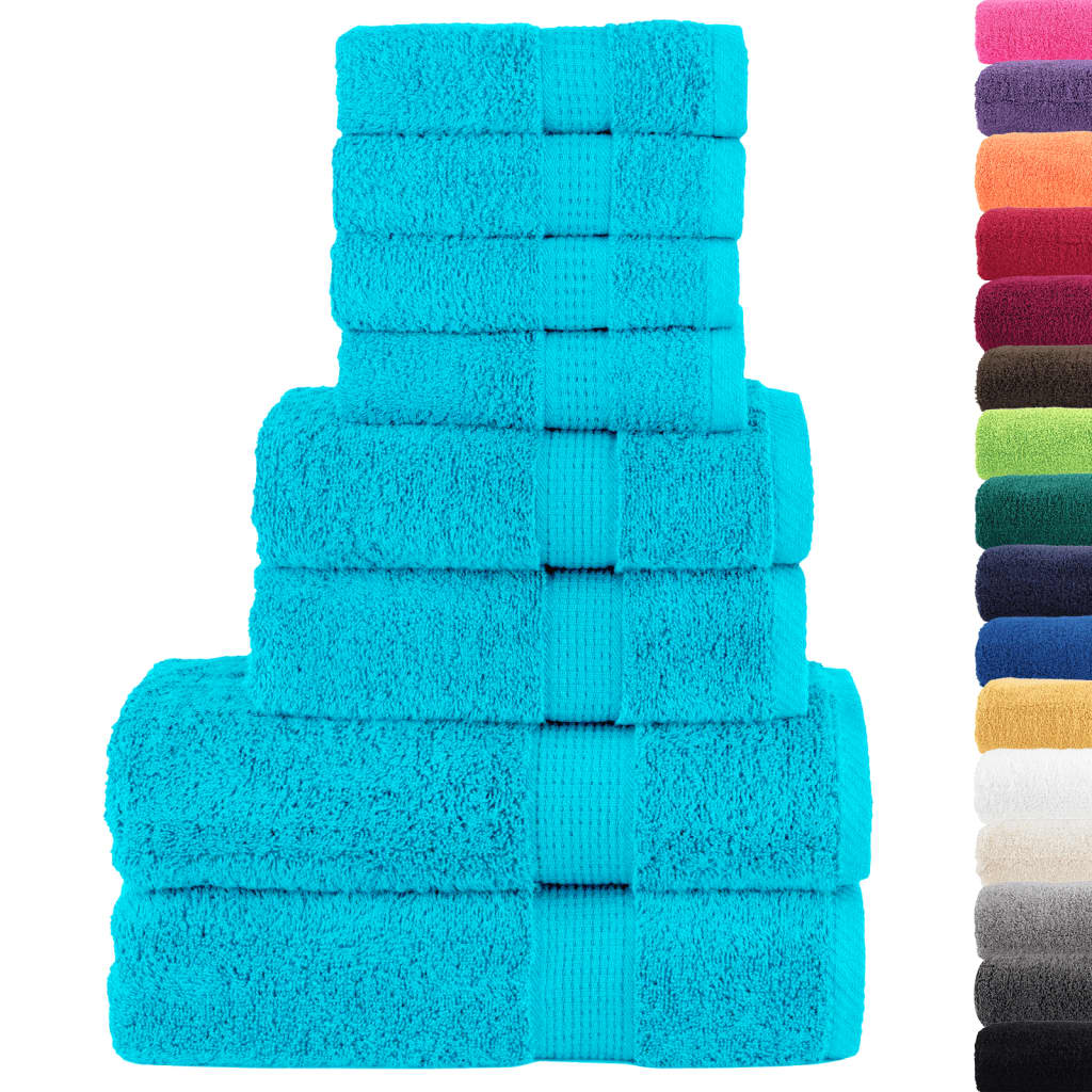 vidaXL 8-delige Handdoekenset SOLUND 600 g/m² turquoise