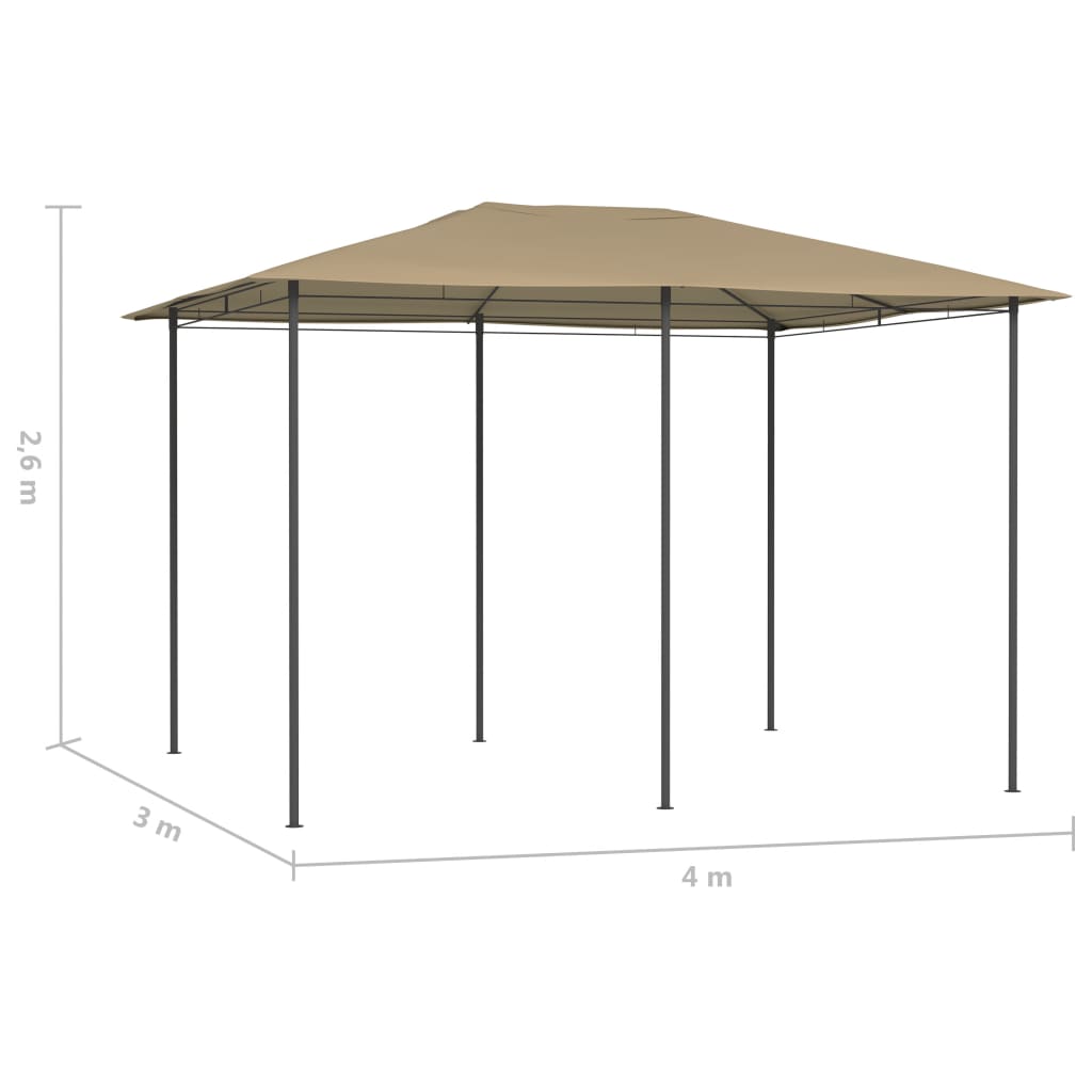 vidaXL Prieel 160 g/m² 3x4x2,6 m taupe