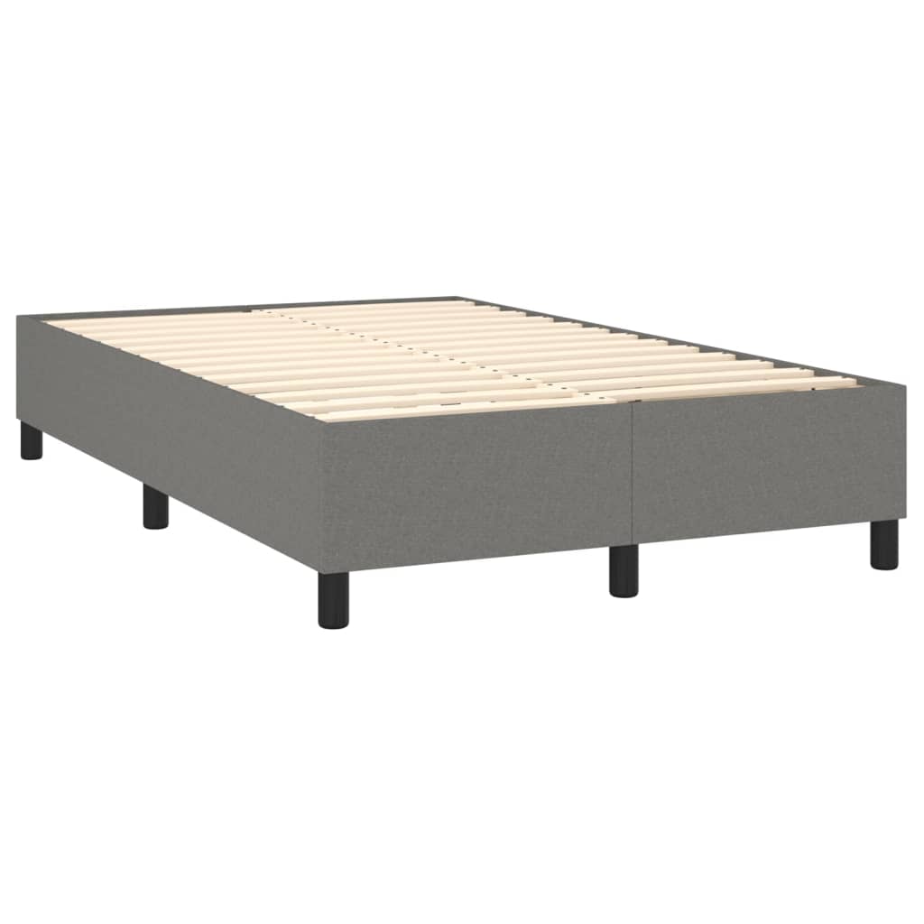 vidaXL Boxspring met matras stof donkergrijs 120x200 cm