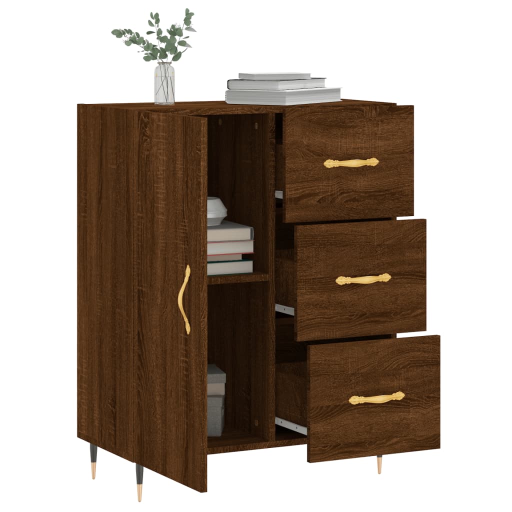 vidaXL Dressoir 69,5x34x90 cm bewerkt hout bruin eikenkleur