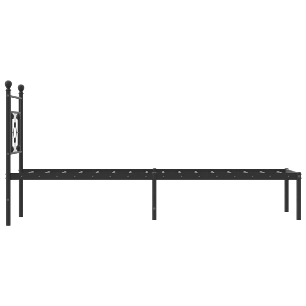 vidaXL Bedframe met hoofdbord metaal zwart 80x200 cm